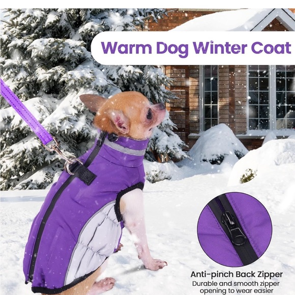 NWT Reflective Fleece Dog Jacket Warm - Picture 4 of 8